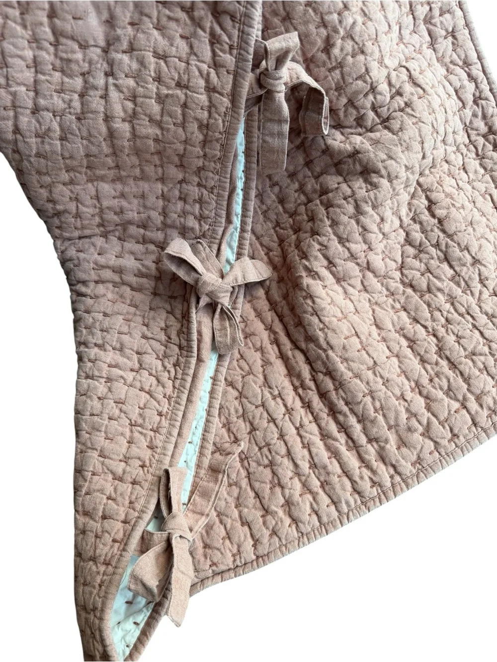 Pottery Barn Pick-Stitch Handcrafted Cotton/Linen Euro Shams color Brick